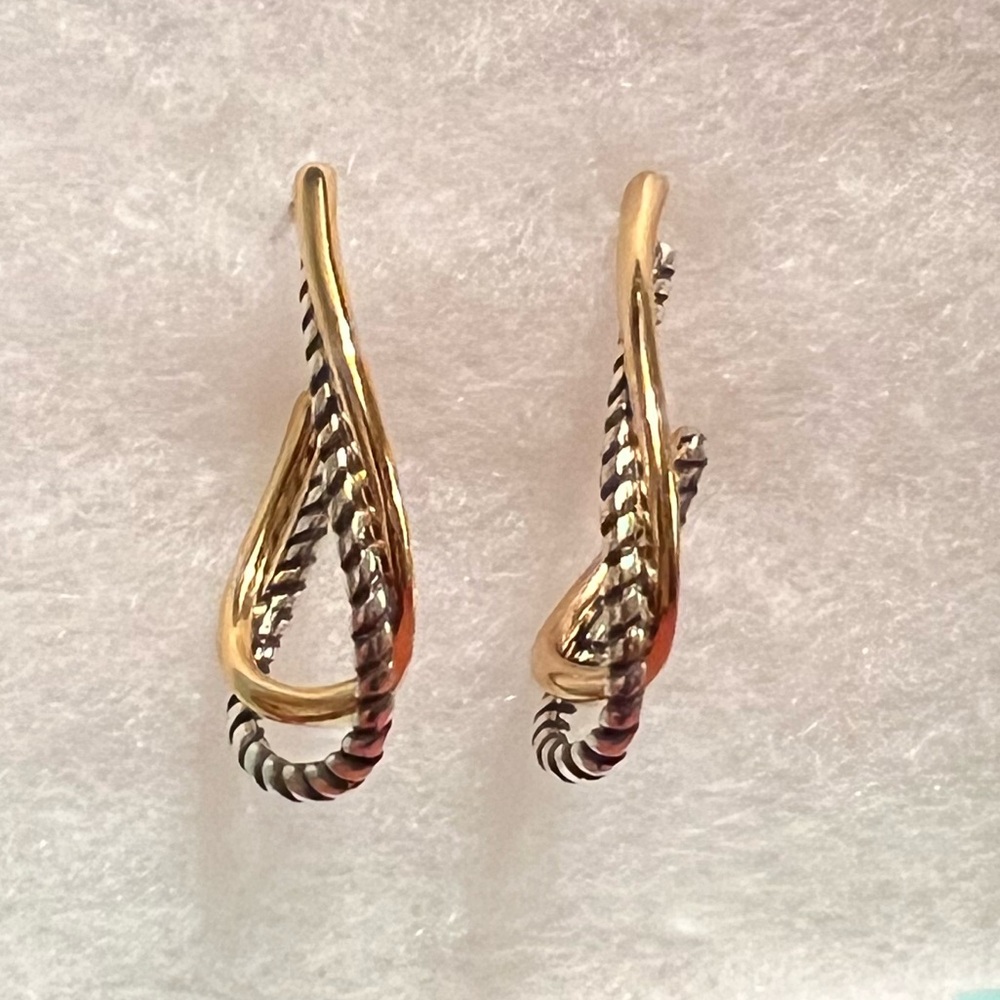 Brighton Silver and Gold Entangled Earrings.